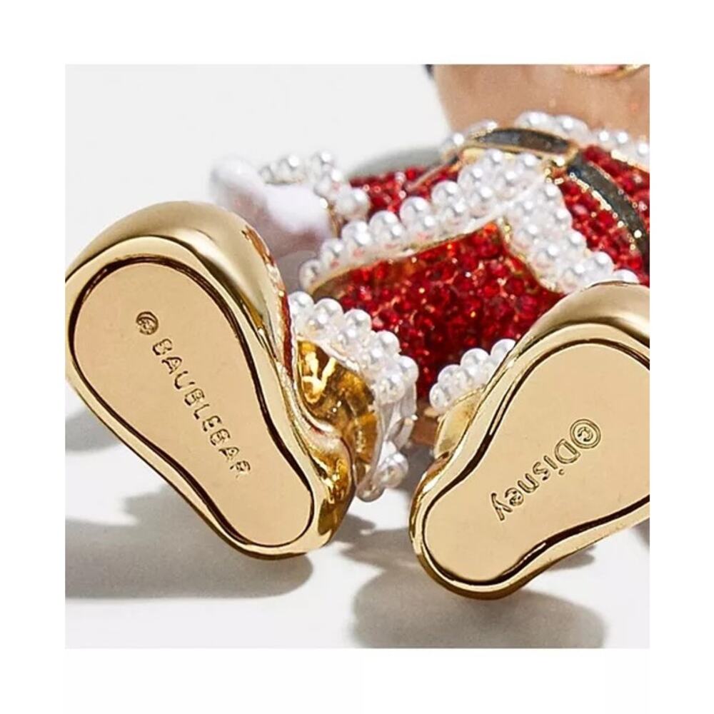 BaubleBar Mickey Mouse Santa Claus Pearl Bling Bag Charm Key Chain Collector - Picture 5 of 8